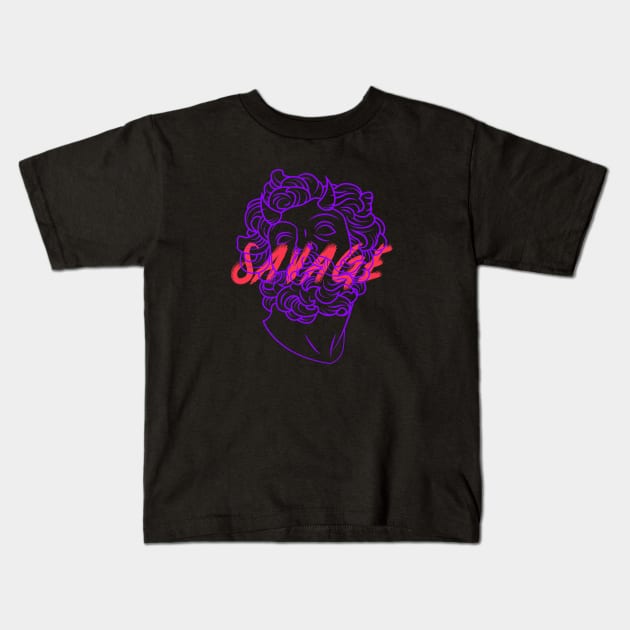 Savage Retro Greek God, Fashion Streetwear Modern Kids T-Shirt by Utopia Shop